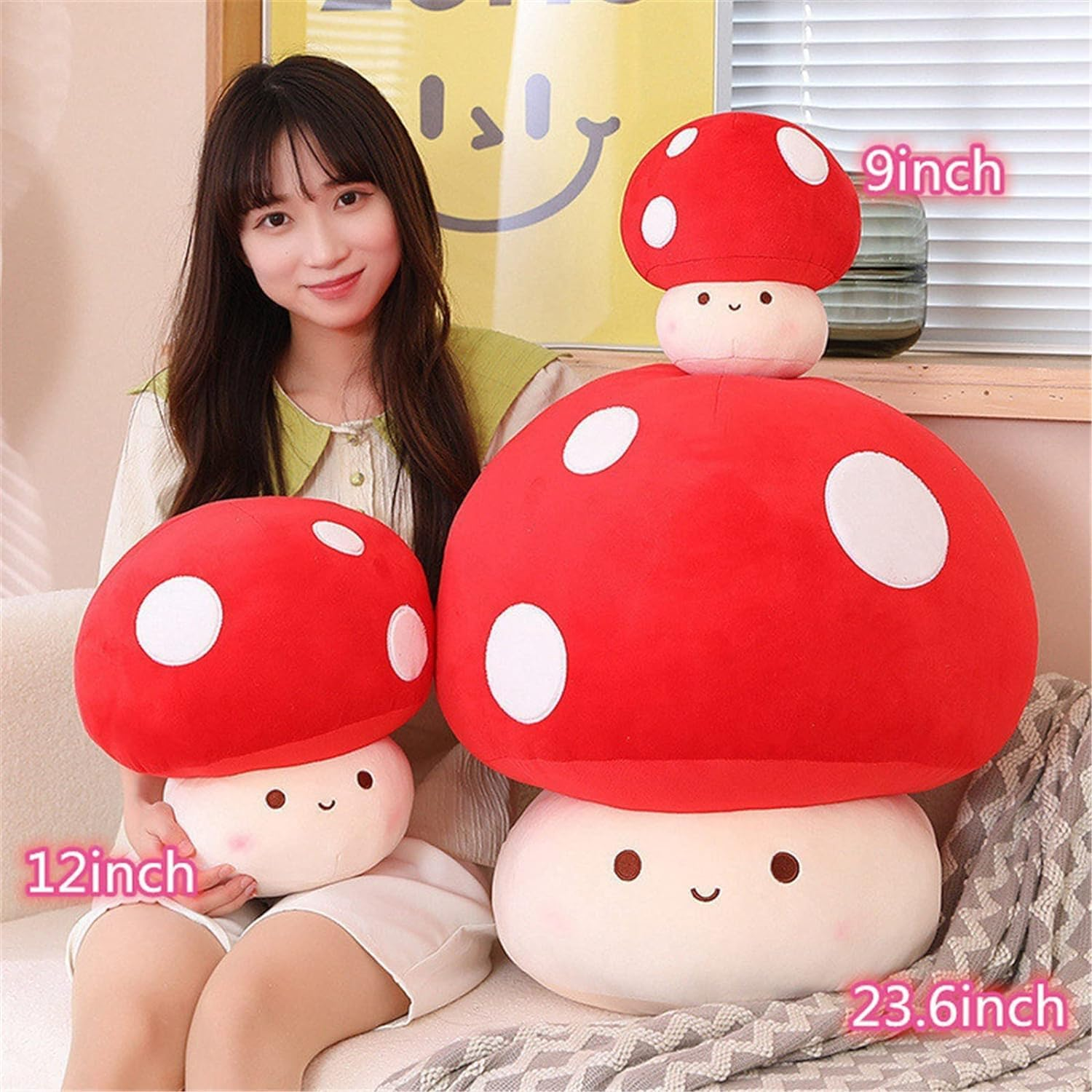 Mushroom Stuffed Pillow Room Decor for Kids Adult (001) image number 2