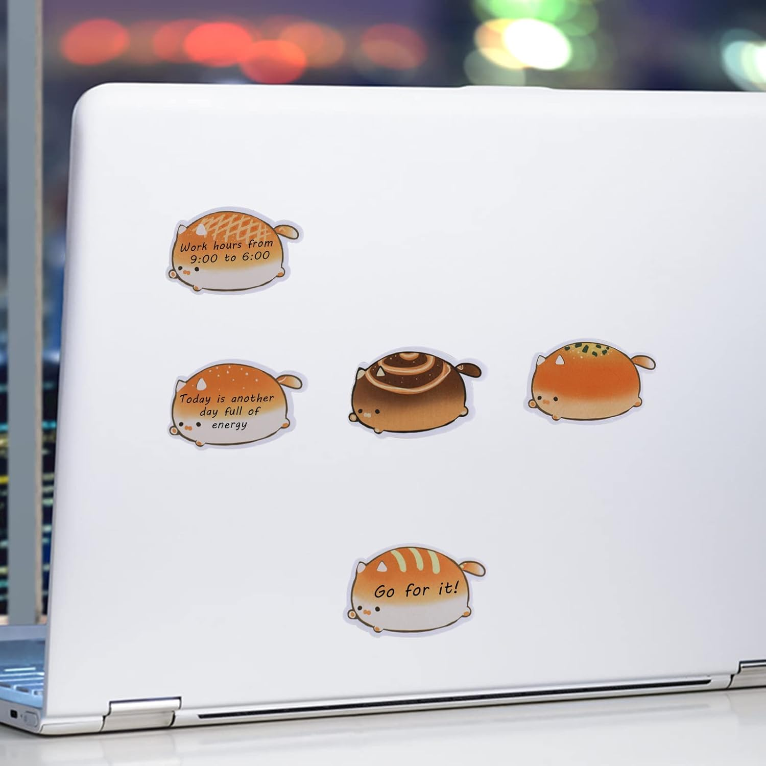 TIESOME Cute Sticky Notes, 5 Pack Cartoon Sticky Notes Cat Bread Shape Markers Flags Self-Stick Memo Pads Students Home Office Roommates Gifts Tab Supplies 150 Sheets image number 4