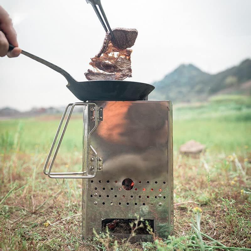 CAMPINGMOON MT-17 Charcoal Starter, Folding Charcoal Strainer, Stainless Steel, for Bbqs, Chimney Effect, Folding image number 5