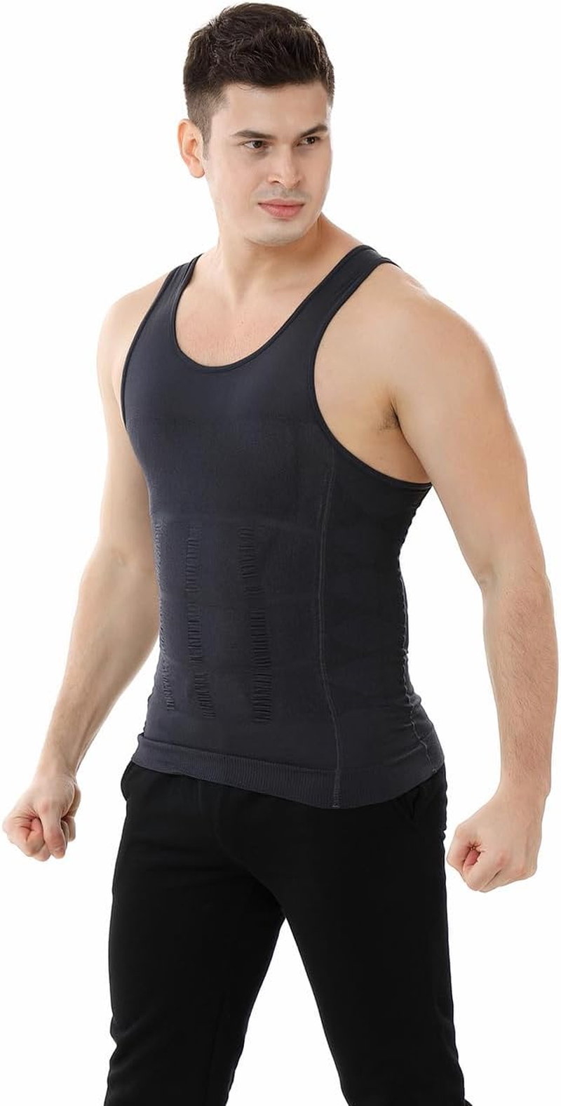 TOPTIE Men Slimming Body Shaper Compression Shirt Shapewear Sculpting Vest Muscle Tank