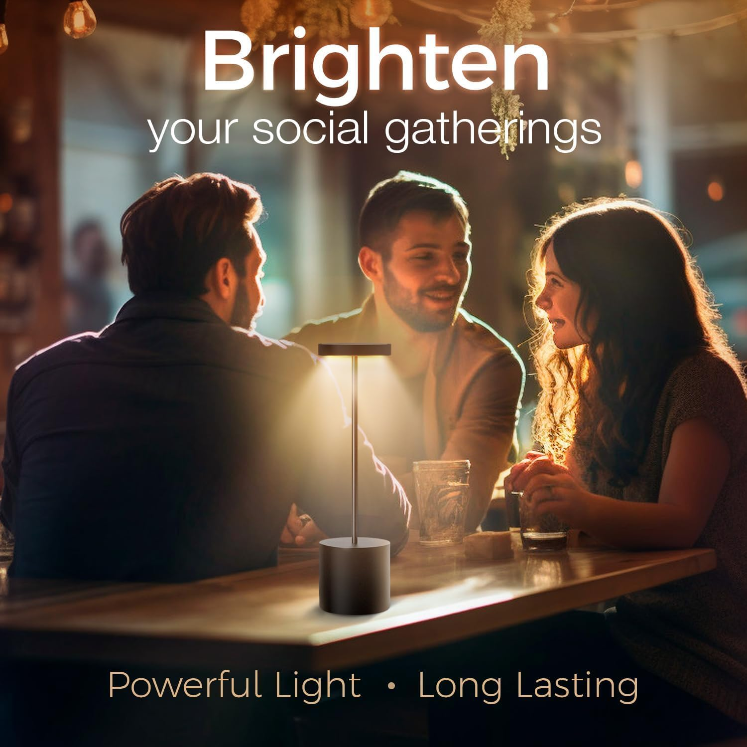 2 Pack Cordless Rechargeable LED Table Lamp with Touch Control - 3 Light Modes, 4000Mah Wireless Portable Battery for Indoor Outdoor Use, Dimmable Night Light for Bedroom, Living Room, Camping image number 1