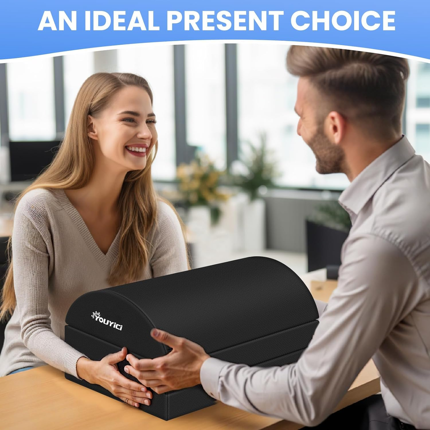 Foot Rest for under Desk at Work, Gaming Accessories Foot Stool with 3 Adjustable Heights, Memory Foam Foot Rest Cushion Ergonomic Footrest for Office, Home and Car image number 5