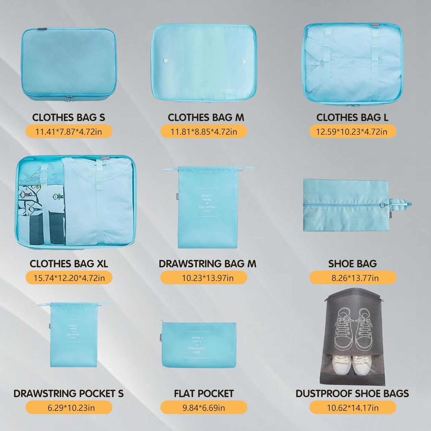 12 Set Packing Cubes: Complete Travel Storage System | Lightweight Luggage Organizers with Shoe, Toiletry & Laundry Bags for Effortless Travel (Black) image number 2