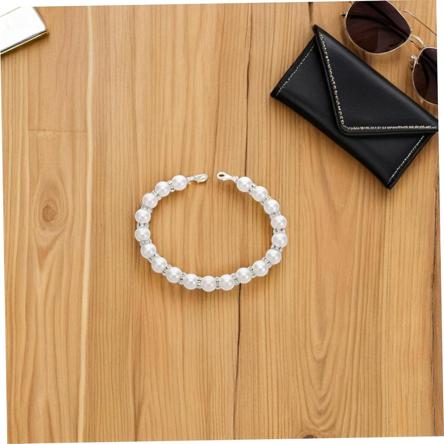 AKOOSY Pearl Chain Luggage Strap Suitcase Strap Bag Accessory Handbag Chain Replacement for DIY Purse image number 6