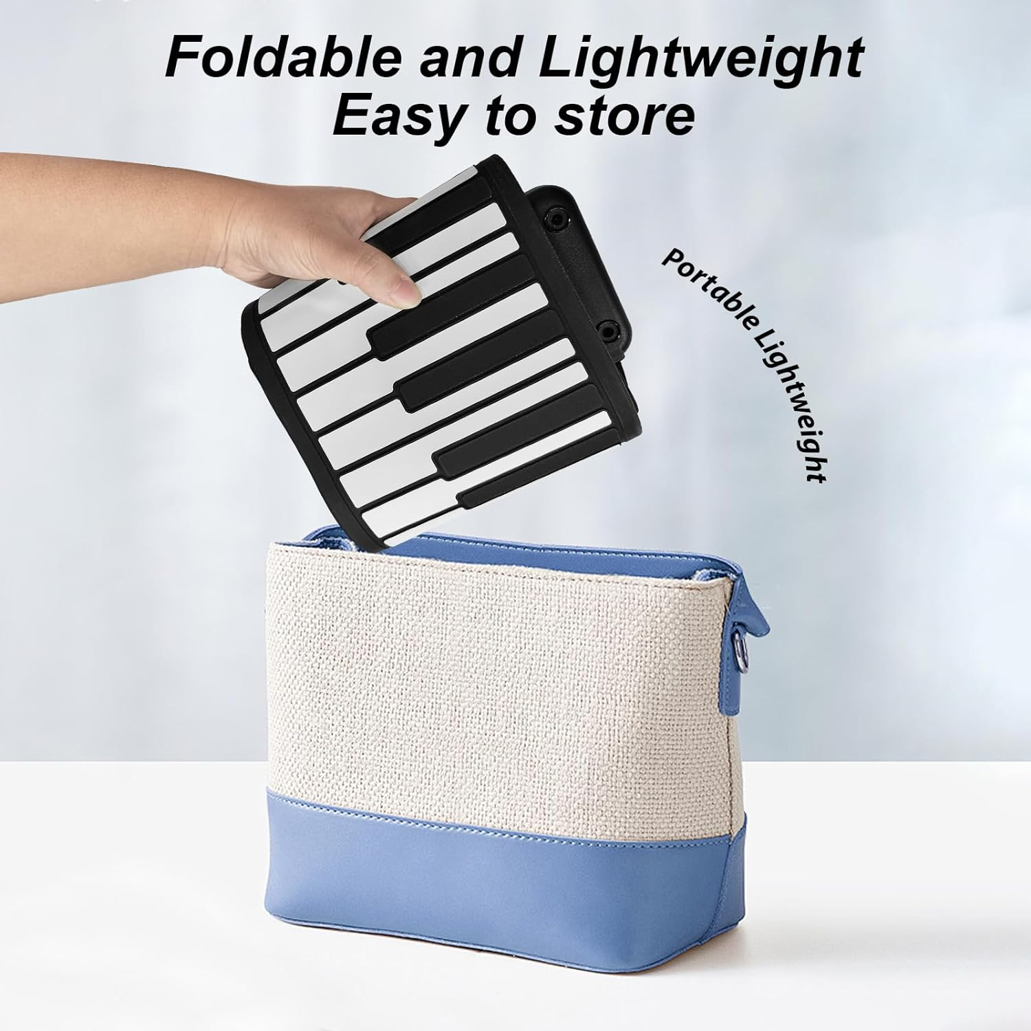 88 Key Portable Piano Handroll Electronic Piano Environmental Silicone Foldable Piano Home Practice Electronic Piano without Speaker for Travel Beginners image number 2