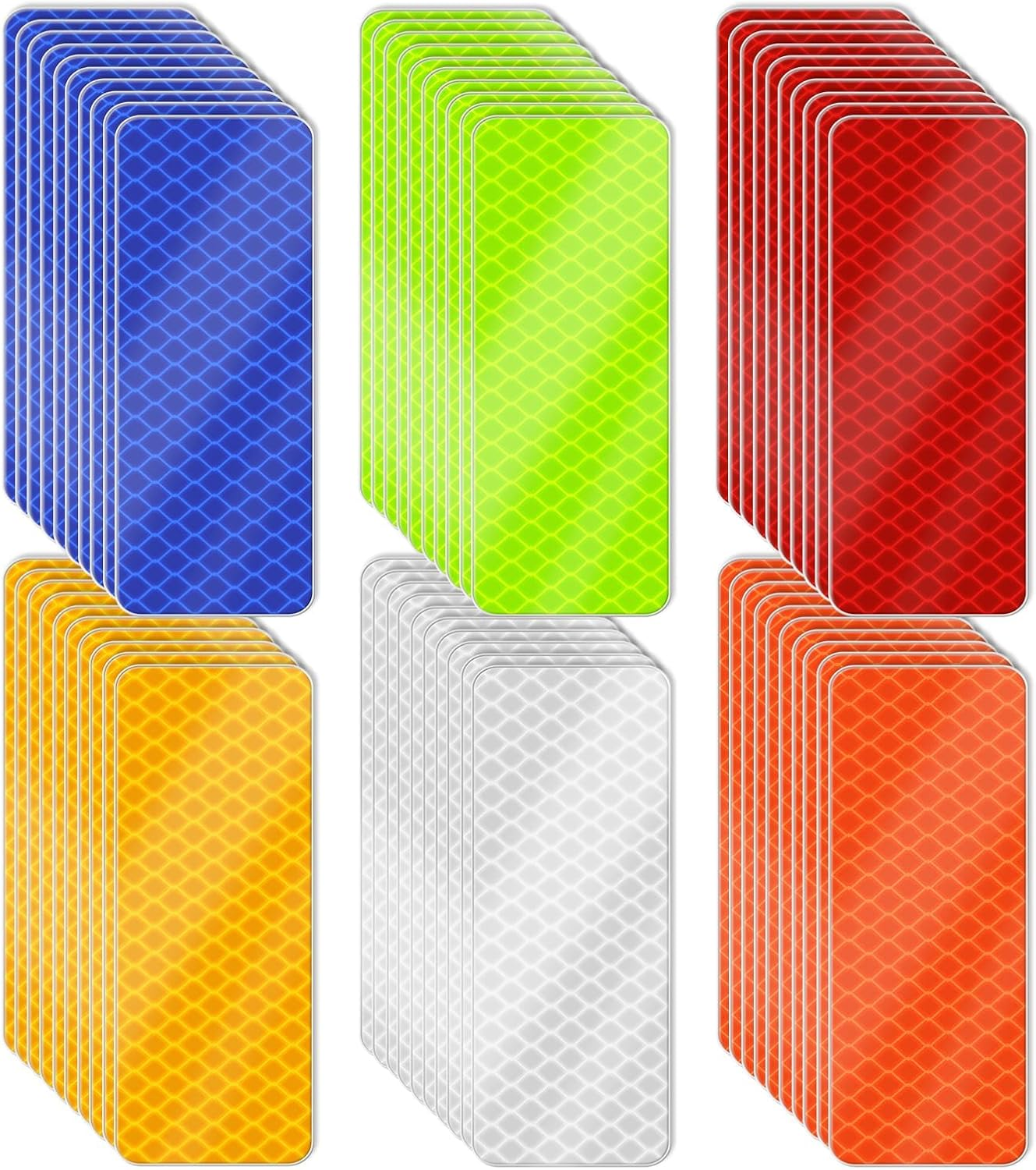 Reflective Stickers, 60 Pcs Night Warning Stickers, Outdoor Reflective Stickers for Vehicles, Cars, Motorcycles, Bicycles (6 Colors) image number 4