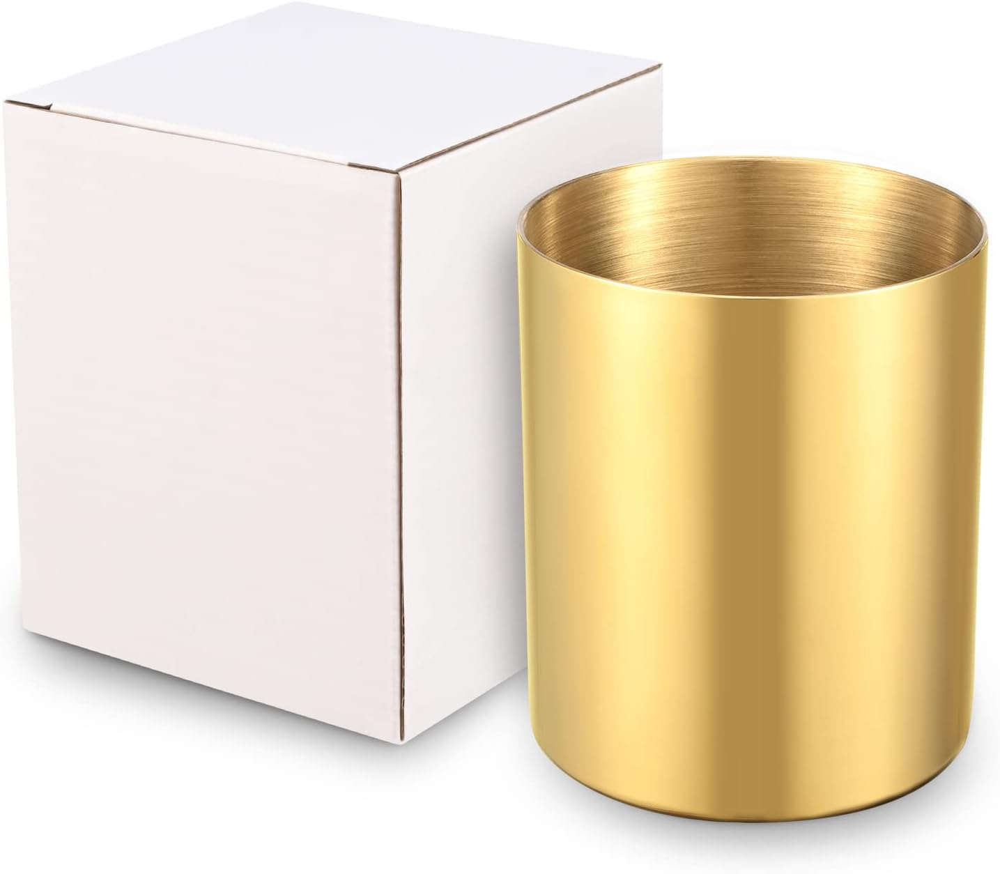 Gold Pen Holder for Desk, 304 Stainless Steel Pen Holder, Vases, Flower Pot, Makeup Brush Holder, Desk Accessories, Stationery Organizer image number 5