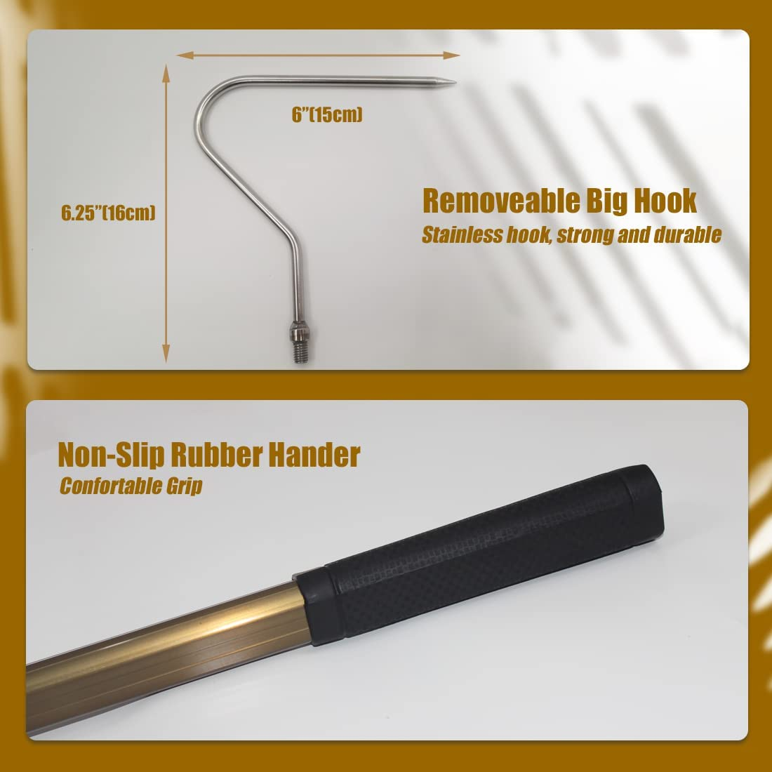 66" Snake Hook Reptile Catcher Stick Tongs Grabber Handling Tool for Rattlesnakes Python Copperhead Removal Catching image number 4