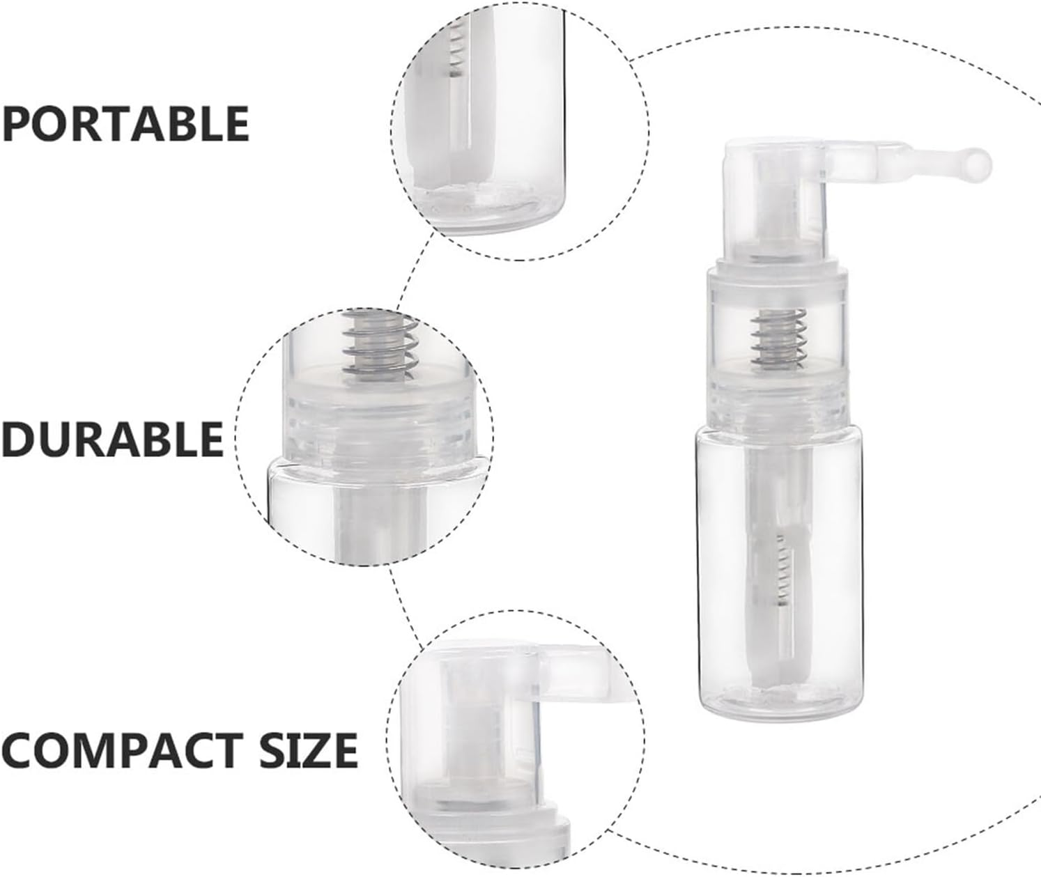 TOPPERFUN 2Pcs Clear Refillable Spray Bottles Ergonomic Mist Sprayer for Medical Powder and Oral Use Travel Makeup Liquid Container for Outdoor Sub Bottles image number 4