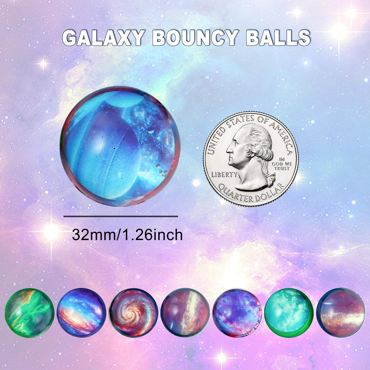 Pllieay Bouncy Balls, 32Mm Bounce Balls for Kids Party Favors, Gift Bag Filling image number 3