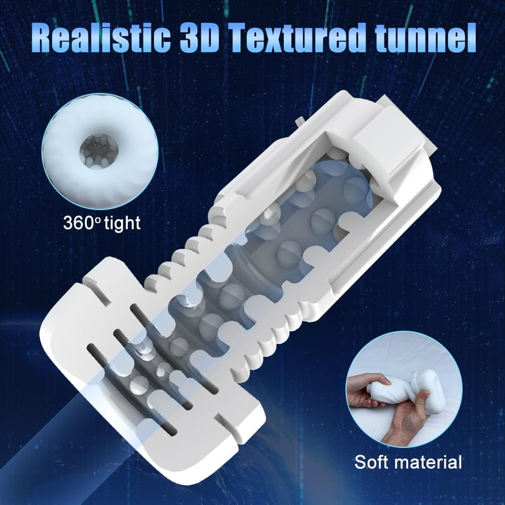 Hephix Sucking Masturbator Sex Toys for Men &ndash; New 3D Texured Automatic Masturbators Cup with 5 Vibration Modes & 5 Twisting Sucking & 3 Rotating Sucking & Heating Mode, Penis Pump Stroker for Men with 1 More Lubricating Oil image number 6