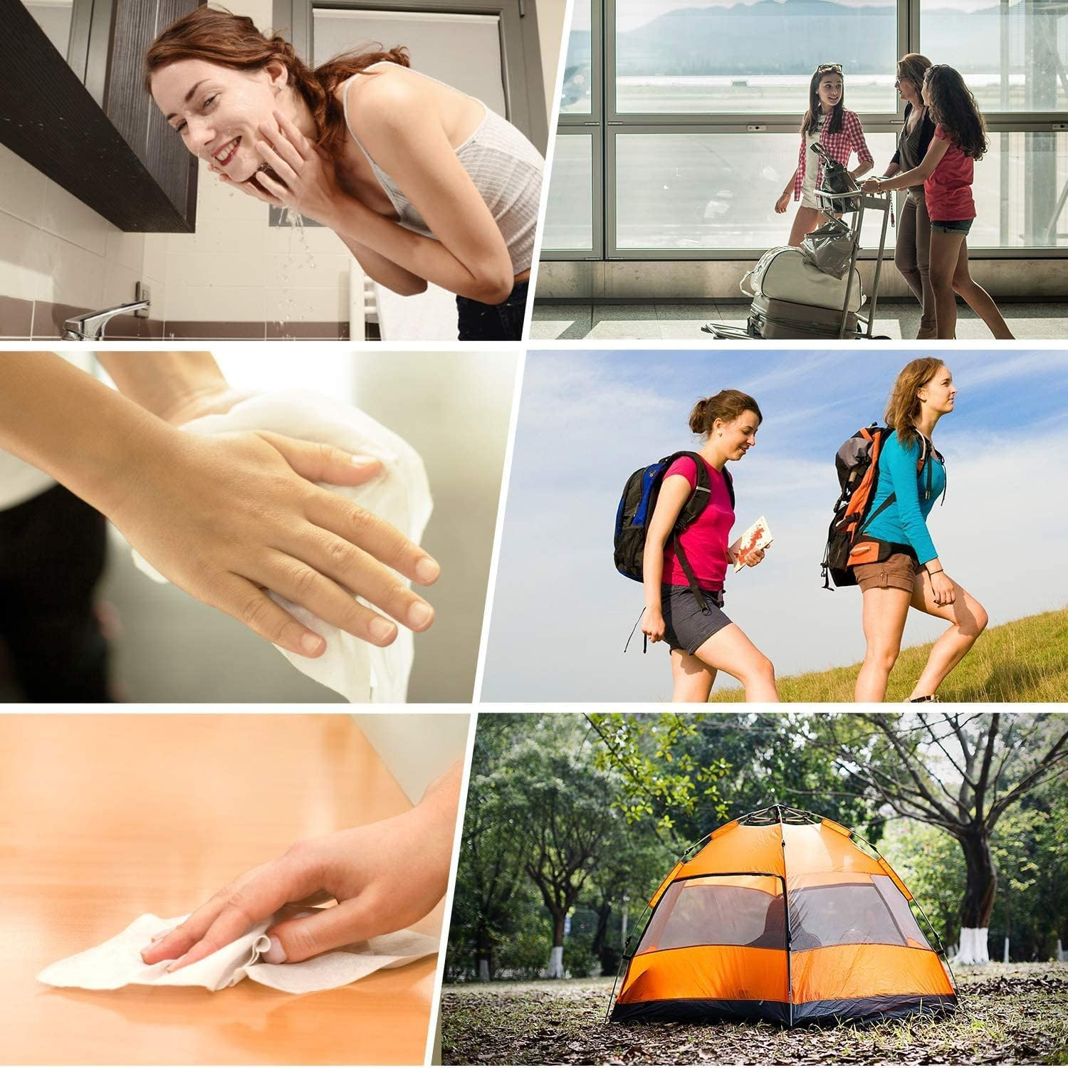 100 Pieces Disposable Face Towel, Compressed Towels Portable Mini Compressed Coin Cotton Tissue for Travel Sports, Beauty Salon or Home Hand Wipes image number 6