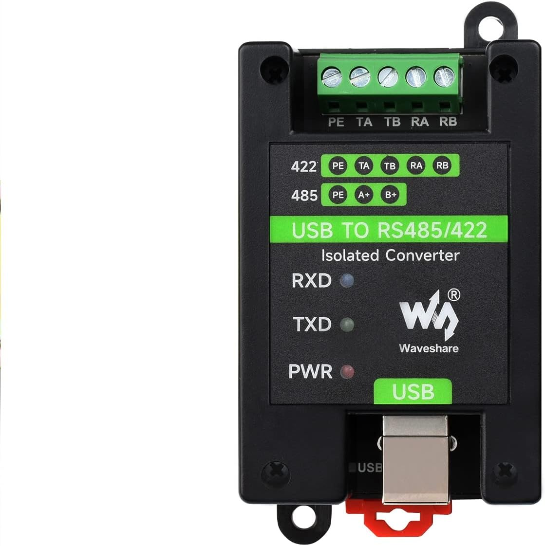 Waveshare USB to RS485/422 Industrial Grade Isolated Converter, Onboard Original FT232RL and SP485EEN, Multiple Protection, Wall-Mount and Rail-Mount Support, Fast Communication image number 4
