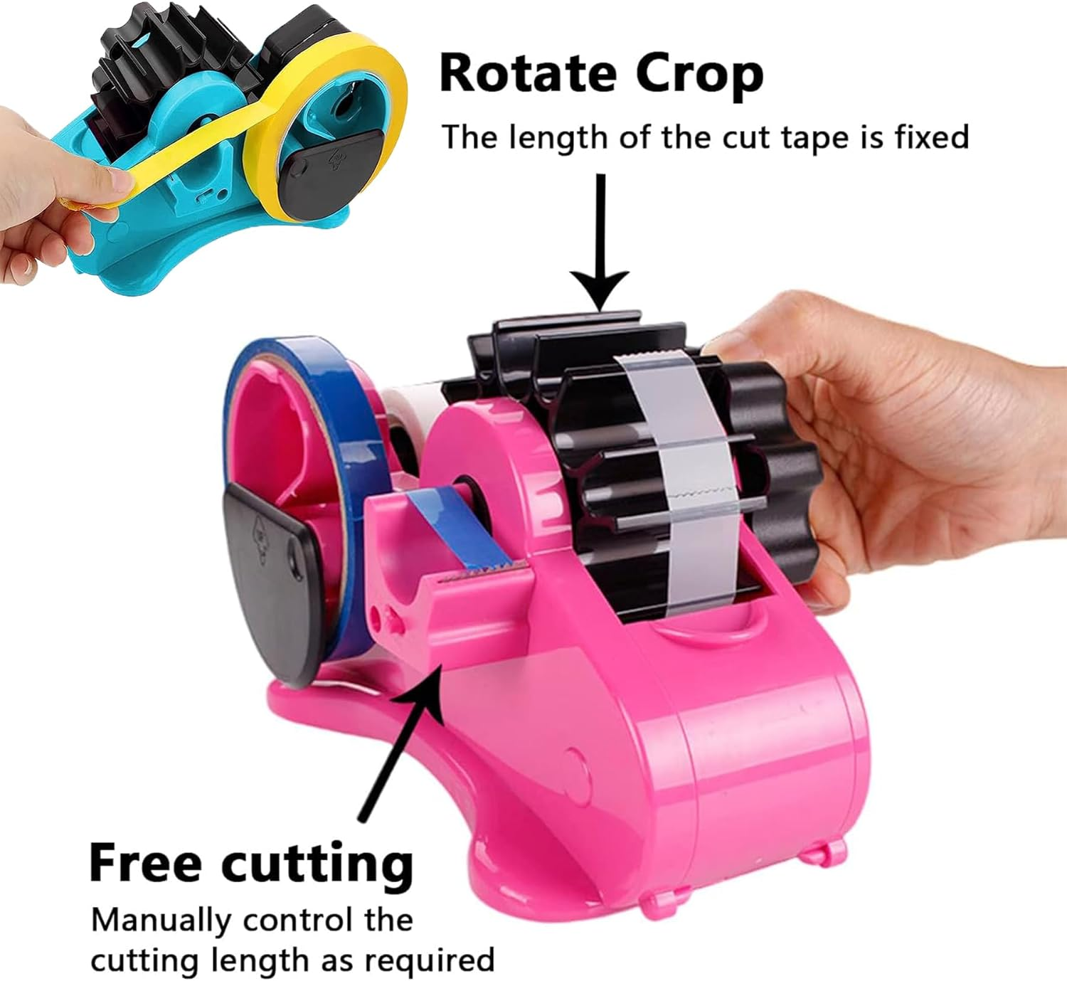 Heat Tape Dispenser, Multiple Roll Cut Heat Tape Dispenser Sublimation to Precut 1.4'' Pieces for Heat Press, 1+3'' Core, Semi-Automatic Heat Transfer Tape Dispenser with Compartment Slots (Navy Blue) image number 6