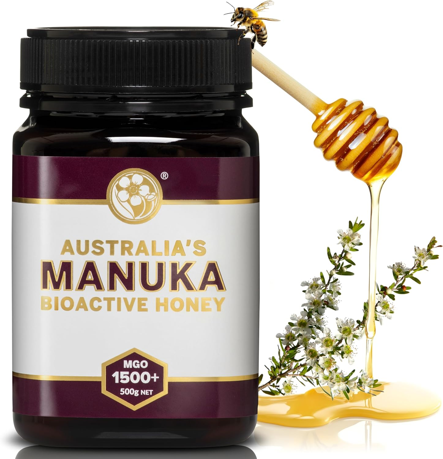 Australia&rsquo;S Manuka Honey MGO 1500+, 100% Raw Honey from Byron Bay, Maximum Strength Intensive & Therapeutic Support, Beekeeper-Owned, AMHA Certified, Lab Tested, Monofloral & Batch Traceable (250G) image number 6