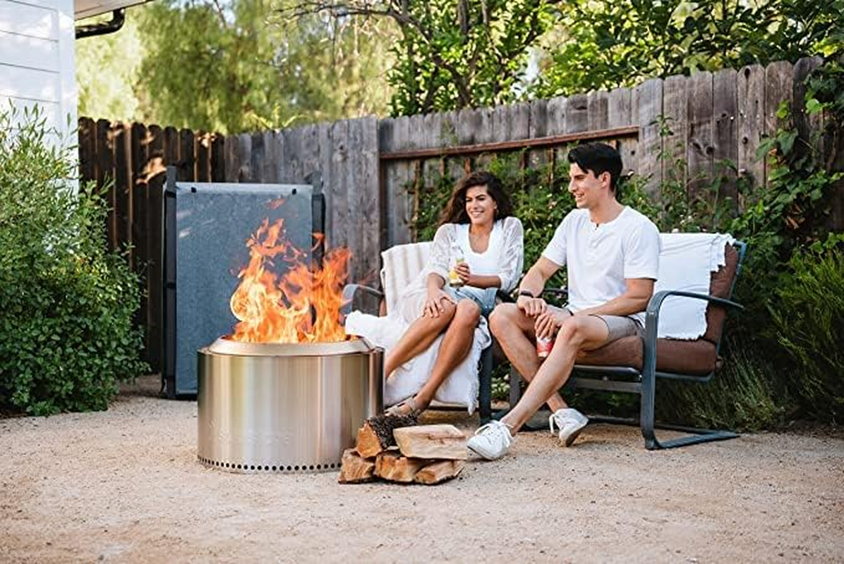 Solo Stove Yukon 2.0, Smokeless Fire Pit | Portable Wood Burning Fireplace with Removable Ash Pan, Large Outdoor Firepit - Stainless Steel, H: 43 Cm X Dia: 68.5 Cm, 18.3 Kg