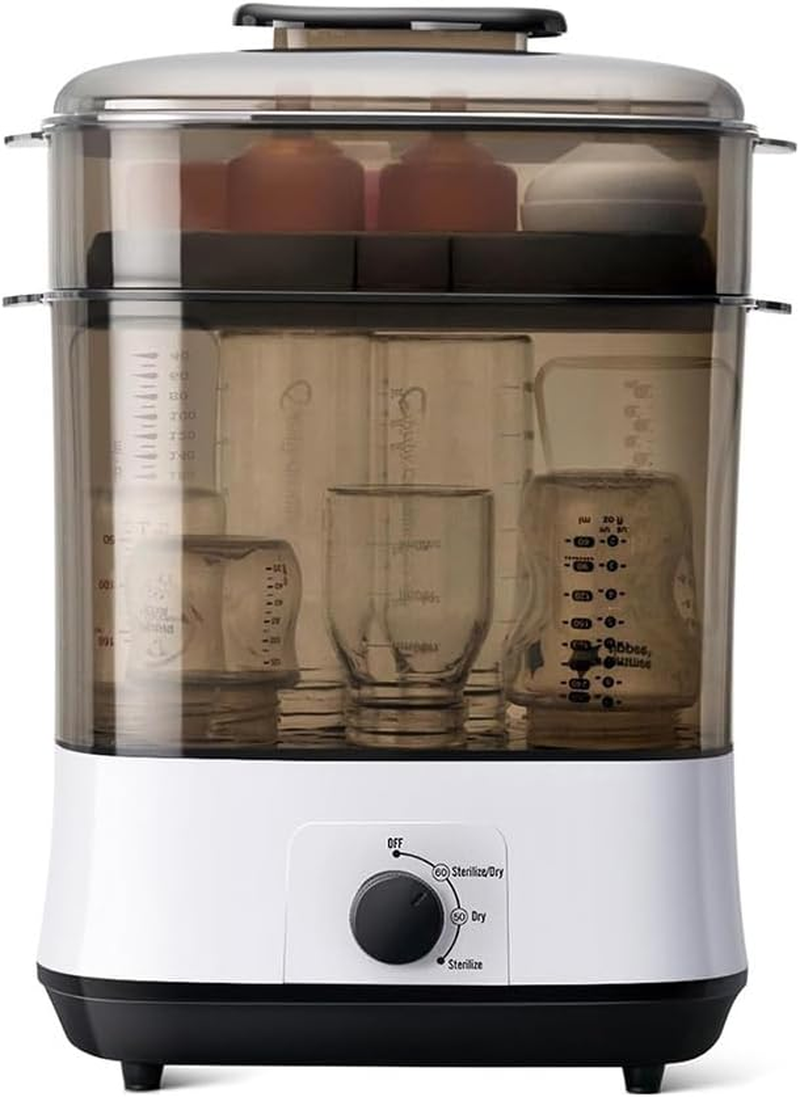 Bottle Sterilizer and Dryer, 2 Layers Compact Electric Steam Baby Bottle Steriliser Dryer, Removes 99.9% of Bacteria, Perfect for Baby Bottles, Pacifiers, Pump Parts image number 6