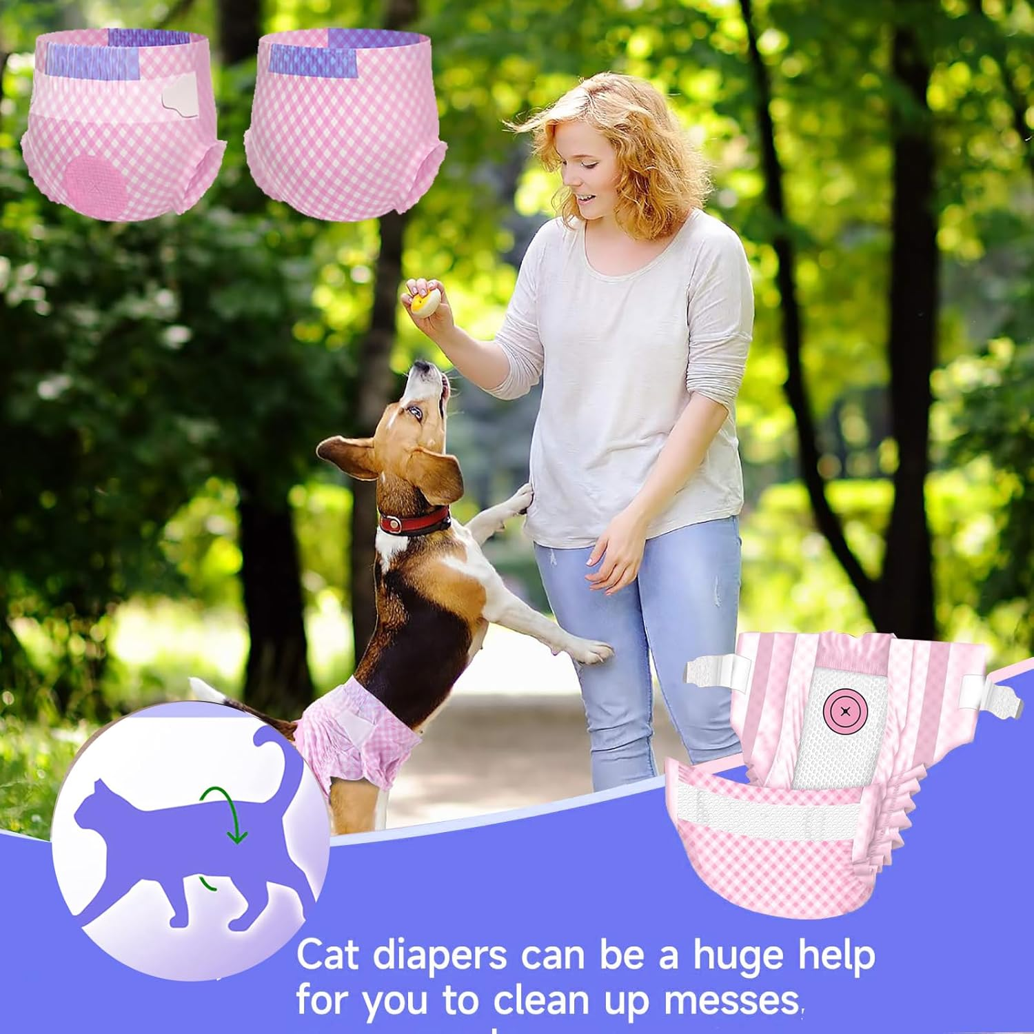 All-Absorb Disposable Female Dog Diapers, Doggie Period Diapers for Female Dogs in Heat, Incontinence, Diaper with Wetness Indicator (10 Count)