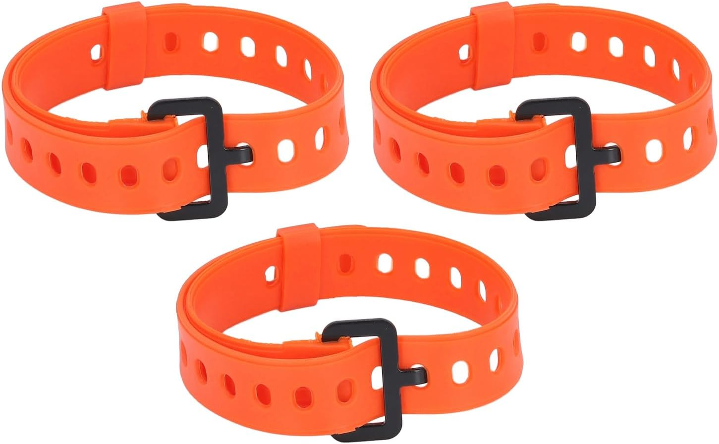 Tension Straps, Lightweight Multi Purpose Securing Sturdy Buckle 3Pcs Rubber Lashing Straps for Camping Gear (Orange) image number 3