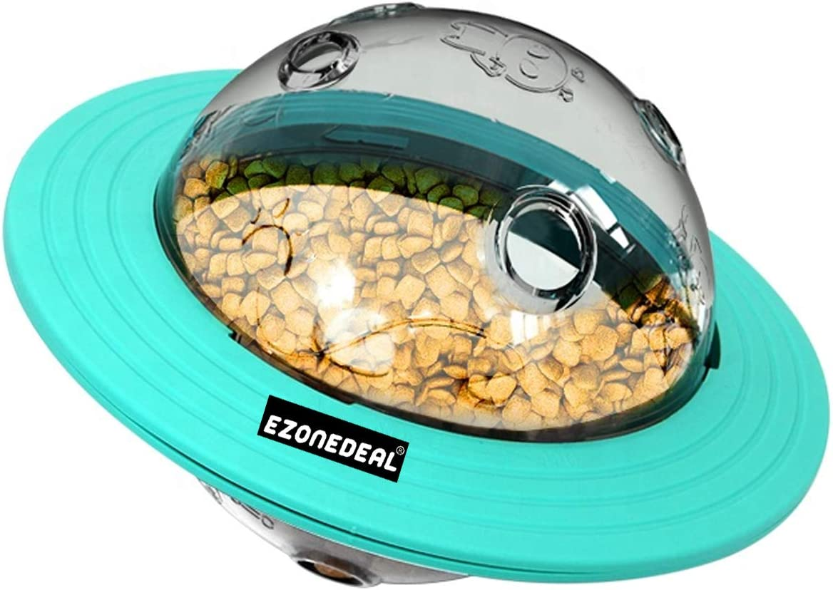 EZONEDEAL Planet Dog Toy,Frisbee Toys Interactive Dog Toys,Food Treat Dispensing Dog Treat Toys for Small Medium Large Dogs,Dog Puzzle Toys Develop Dog Intelligence,Dog Birthday Treat Ball (Blue) image number 4