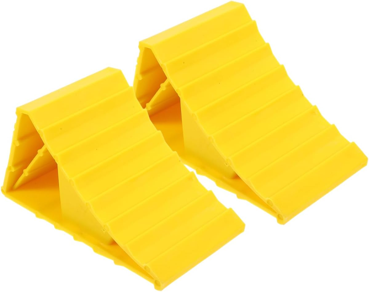 Cabilock Wheel Chocks 2 Pack with Handle Heavy Duty Tire Blocks for Rvs Campers Motorhomes Travel Trailers Tire Protection