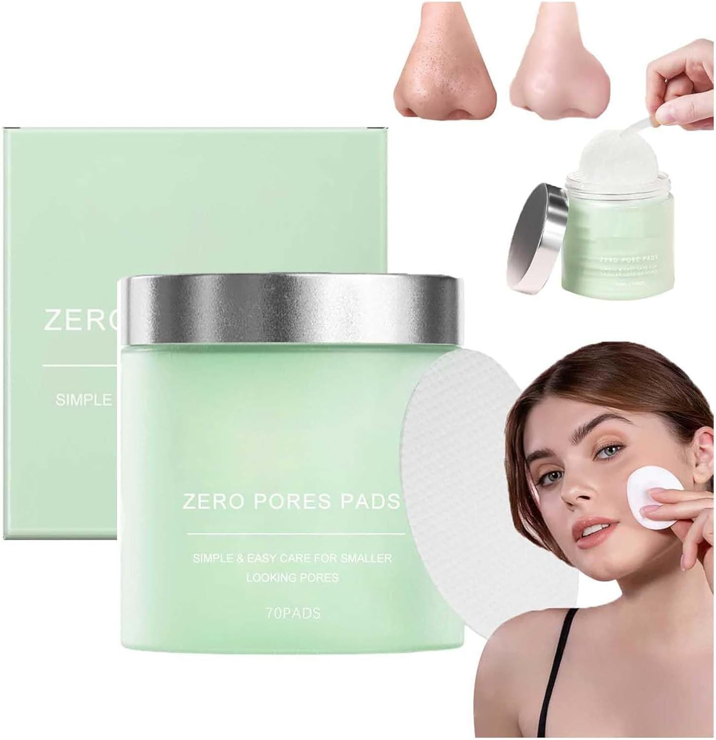 Zero Pore Pads, Korean Beauty Pore Pads, Deep Cleansing & Pore Minimizing, Dual-Textured Exfoliating Facial Pad to Smooths Skin Texture & Brightens Skin (1Pcs)