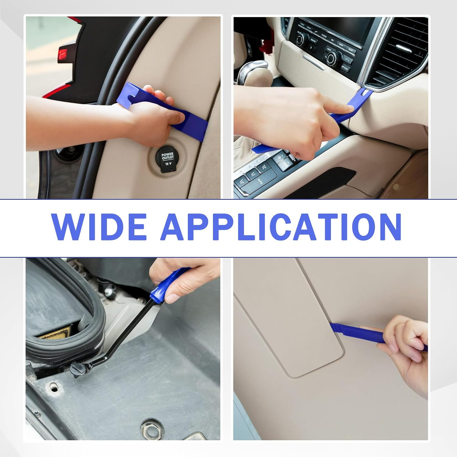 5Pcs Car Trim Removal Tool Kit, Plastic Panel Fastener Removal Tool Auto Clip Pliers Push Pin Puller Pry Tool Kit Fastener Remover for Car Panel/Dash/Door (Blue) image number 4