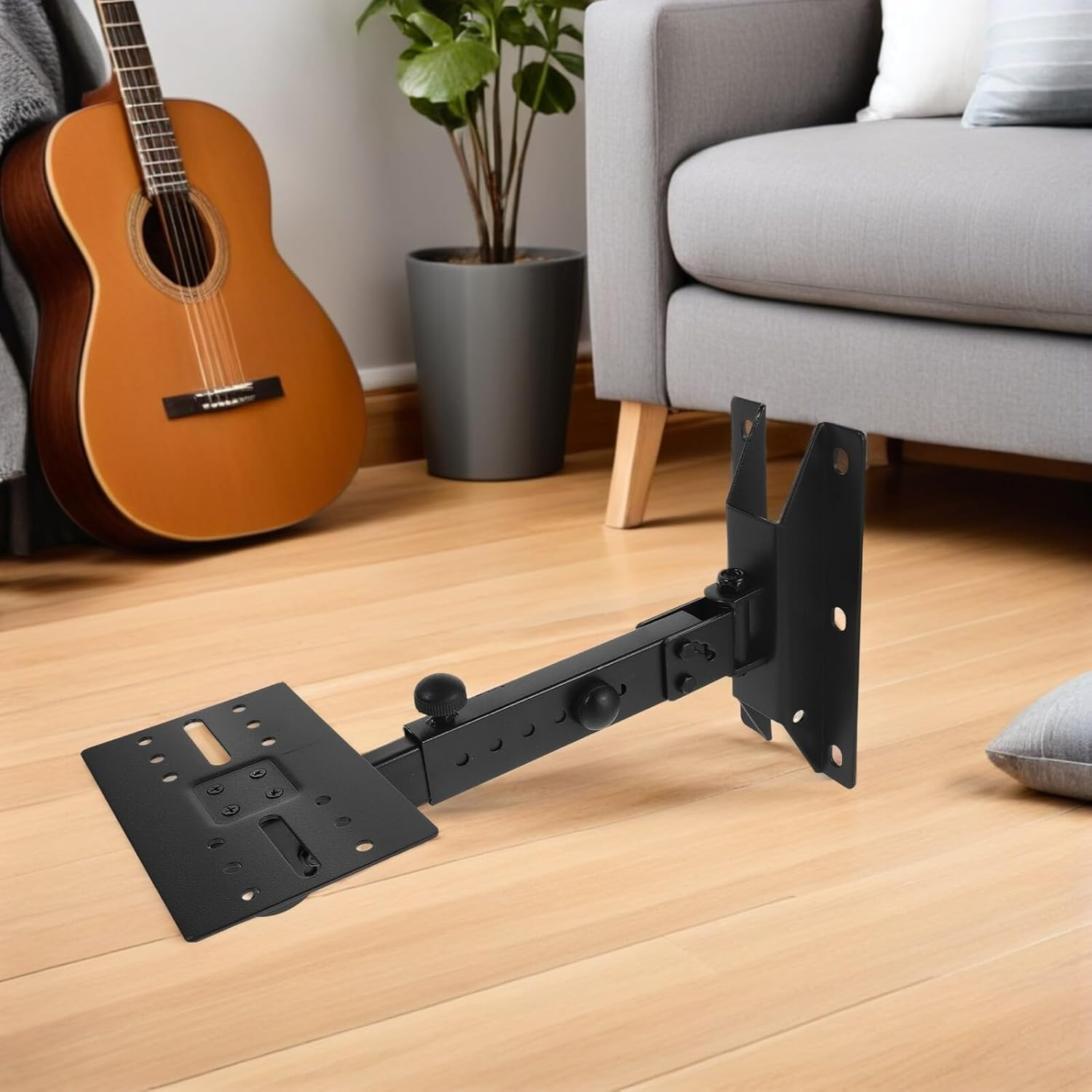 Kisangel Adjustable Speaker Wall Mount Bracket with Extendable Metal Shelf Heavy Duty Speaker Holder Stand for Ktv Home Audio Sturdy Wall Fixed Support Space-Saving Sound System Organizer image number 5