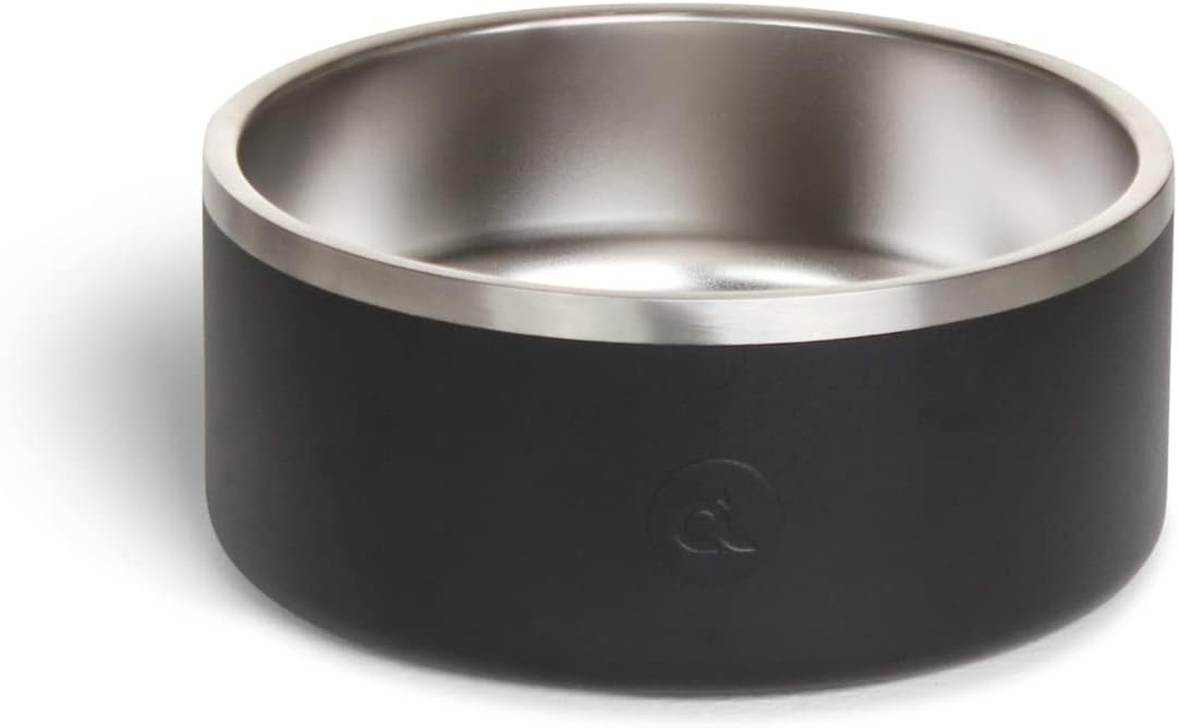 Ambient Lounge 2L Stainless Steel Dog Bowl - Rust-Resistant, Dishwasher Safe, Non-Slip Base (Black) image number 4