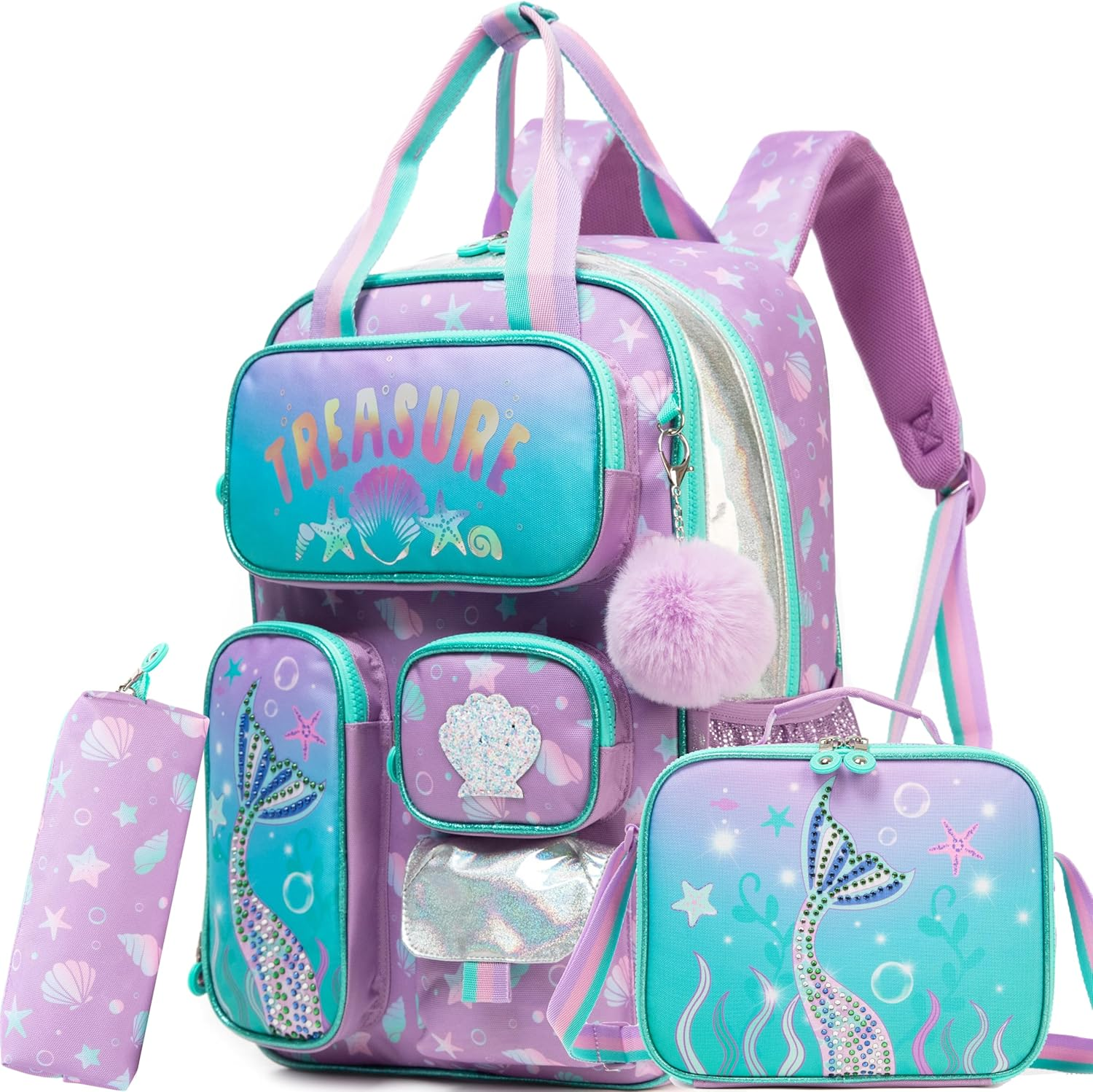 MYHSBYO School Backpacks for Girls Boys Kids Backpack with Lunch Bag for Elmentary Preschool Students