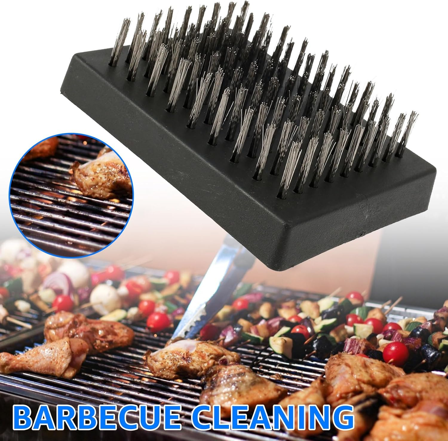 6Pcs Grill Brush Replacement Heads,Grill Cleaning Brush Replaceable Heads,Portable Grill Brush Head,Stainless Steel Wire Grill Cleaning Brush Head for Camping Picnic BBQ Tools image number 3