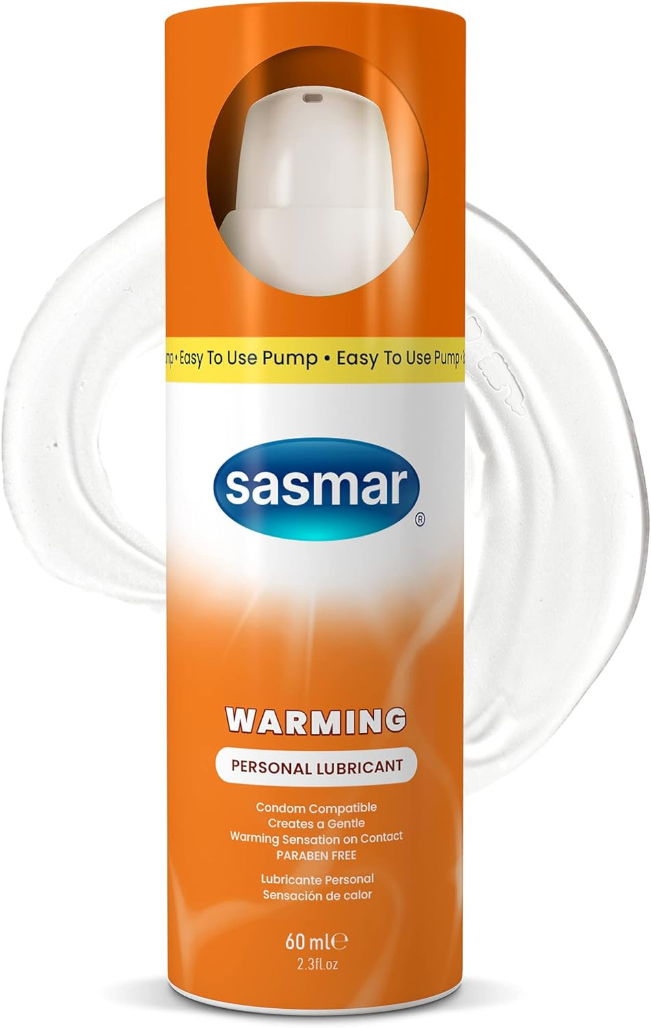 SASMAR Warming Lubricant - Enhanced Intimacy for Men, Women, Couples - Water-Based Personal Lube for Him and Her - Long-Lasting, Toy-Friendly and Condom Safe, Paraben-Free, No Residue, 2.3 Oz image number 4