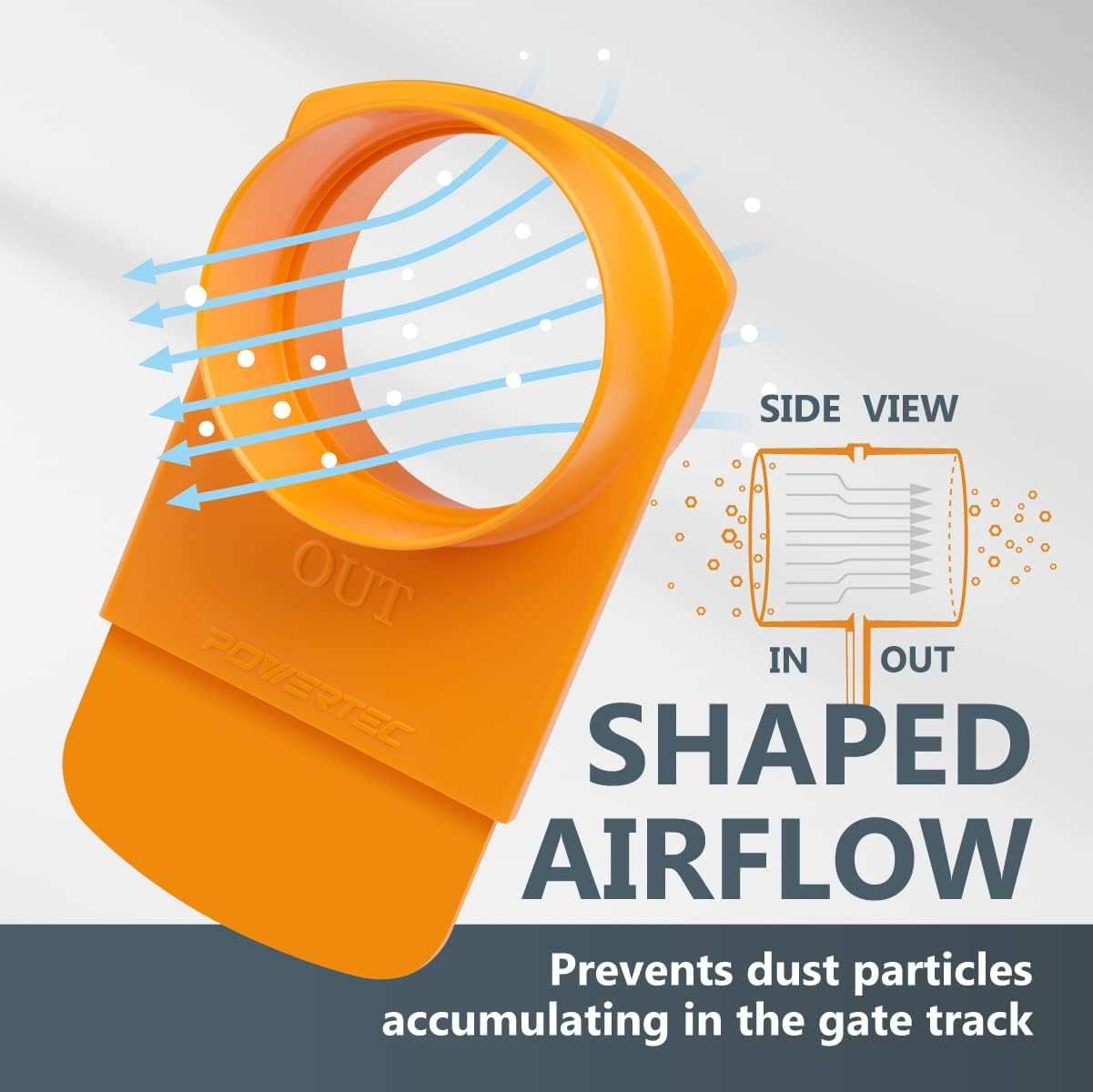 POWERTEC 70295-P2 4-Inch Integrated Blast Gate Clog Resistant, anti Gap Tapered ABS Plastic Fitting for Dust Collection Systems, 2PK image number 6