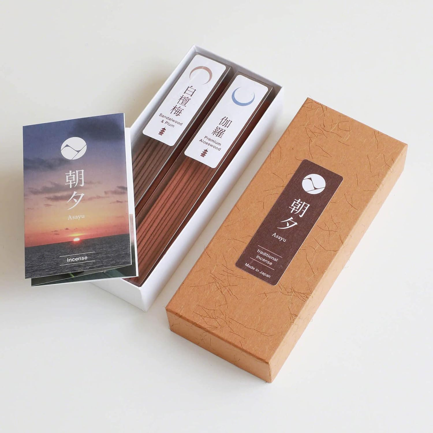 Asayu Japan Traditional Incense Sticks Buddhist Temple Scent Set (Sandalwood+Plum Blend and Premium Aloeswood), Made in Japan Quality 2-In-1 Incense Kit - Temple Incense Set image number 5