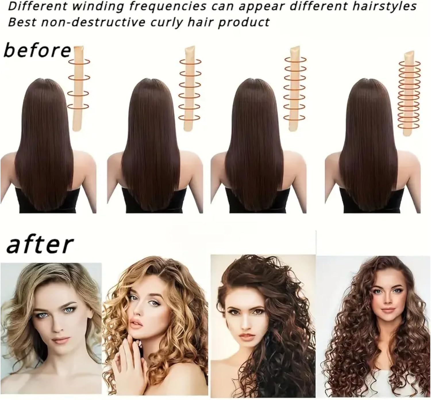 Soft Satin Heatless Hair Curler Set | 1 Curling Rod with 2 Silk Scrunchies & 1 Hair Claw Clip for Effortless Overnight Curls, Heat-Free Styling Tool for All Hair Types (Black, One Size) image number 4