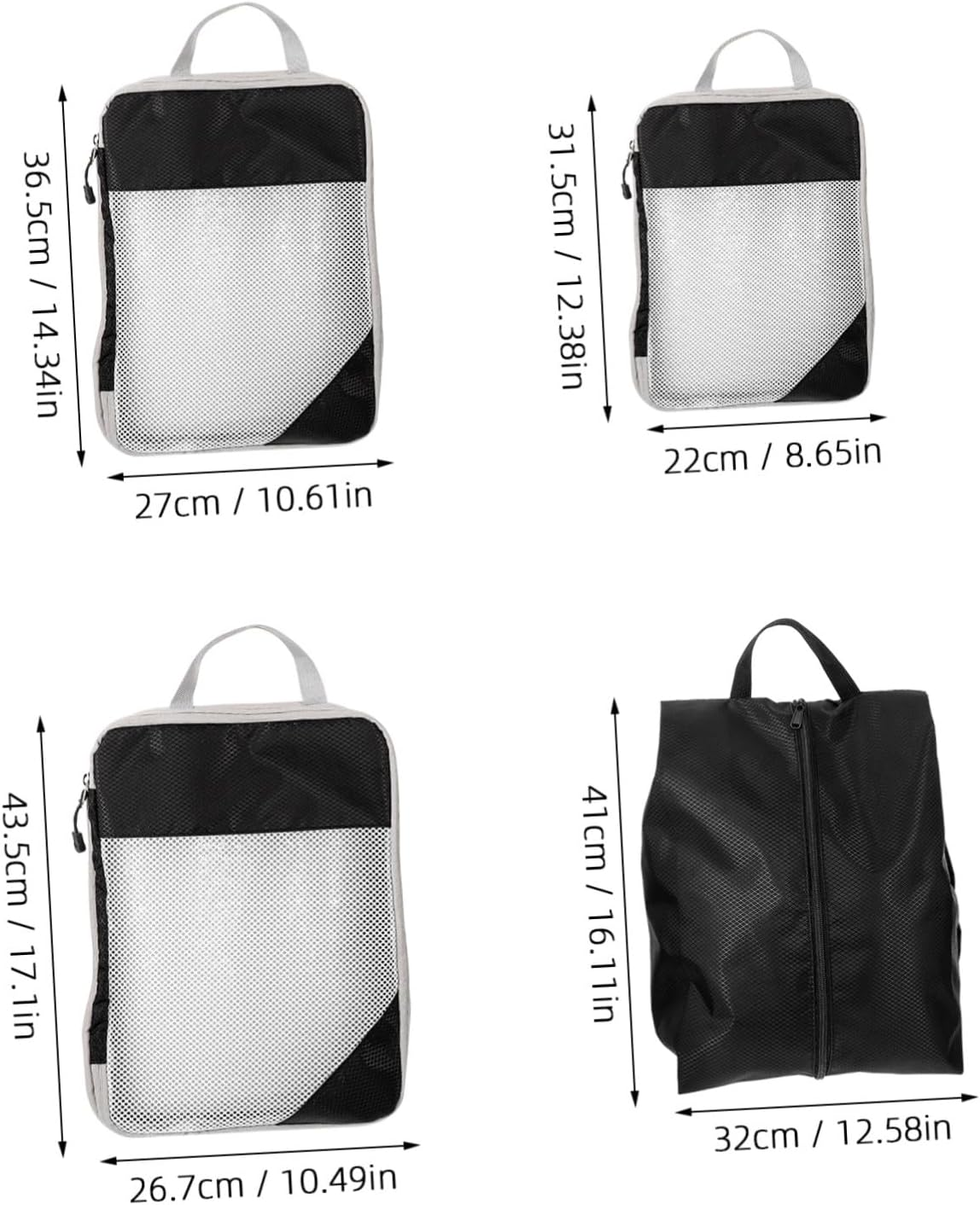 VANZACK 4Pcs Travel Packing Organizers Set with Mesh, Expandable Compression Cubes for Clothing, Shoes, and Toiletries Storage, Lightweight Luggage Bags for Suitcase and Travel Toiletry Gear image number 6