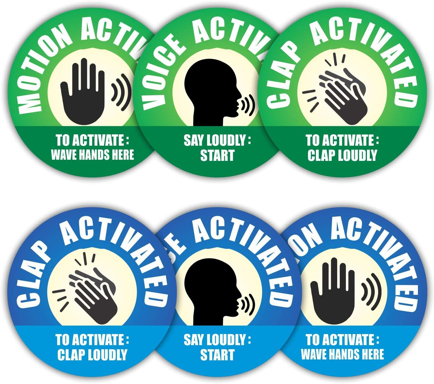 PARTH Impex Prank Stickers - (Pack of 120) 2" Large round Fake Voice Motion Clap Activated Funny Gag Gifts for Adults Kids Labels Sign for Doors Vending Machines