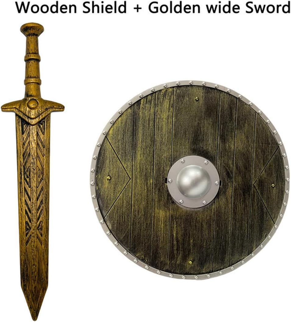 ZHER-LU Plastic Sword & Shield Spartan Combat Shield and Sword Costume Accessory Medieval Knight Toy,Halloween Cosplay image number 2