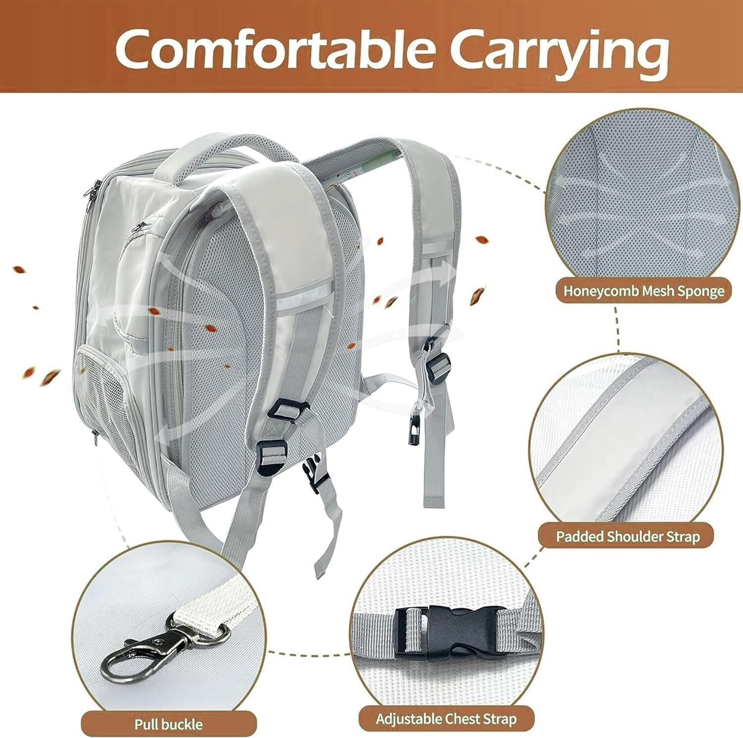 Cat Bag Dog Carrier Pet Carrier Cat Backpack Carrier Expandable Pet Carrier Backpacks with Breathable Mesh for Small Cats and Dogs Cat Carrier Pet Bag Carrier image number 2