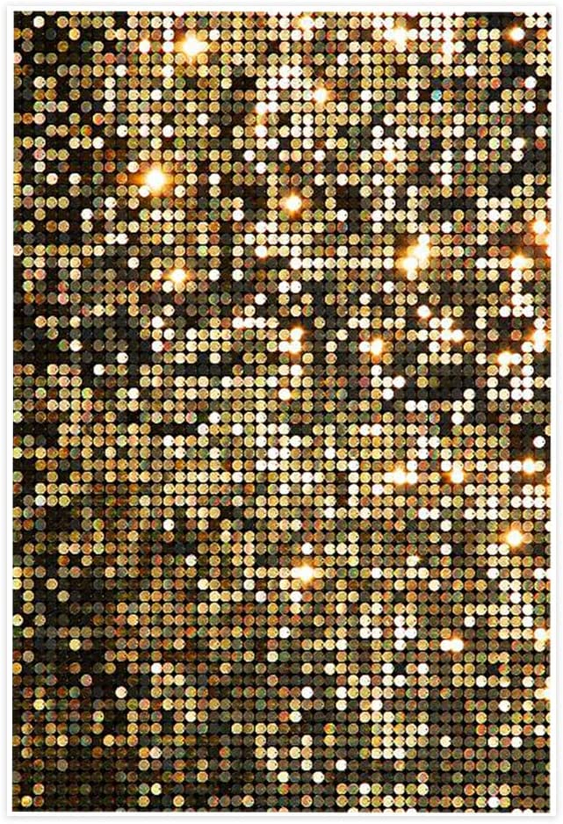 Glitter Photography Backdrop 1.5X1M/4.9X3.3Ft, Golden Spots Party Backdrop, Foldable Soft Vinyl Fabric Photo Background, Sequin Backcloth for Party Wedding Decoration (Style A) image number 1