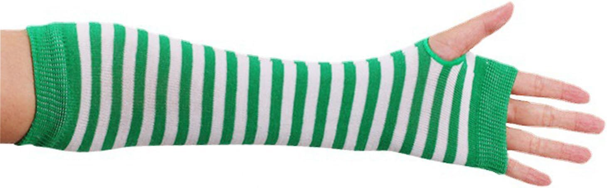 LERTREE over Knee Stockings Irish Party Socks & Green Stripe Fingerless Arm Warmer Gloves for St. Patrick&rsquo;S Day Costume for Women image number 1