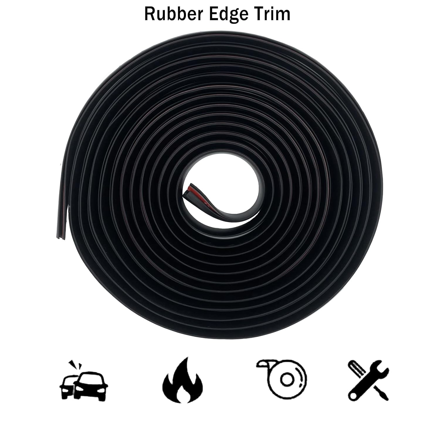 Rubber Edge Guard U Channel Trim Self Adhesive Metal Edge Protection Guard for Car Doors, Hatches, Lockers, Panels (20Ft, Black) image number 2