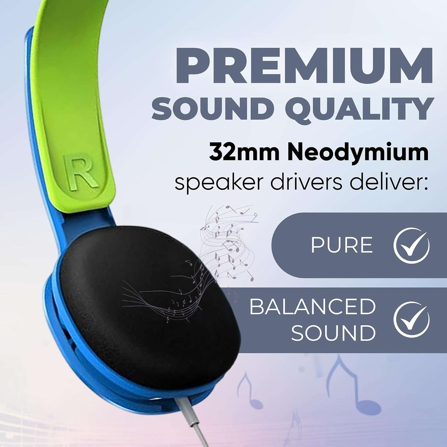 Philips SHK2000BL/00 Light Headphones with Volume Control Blue image number 2