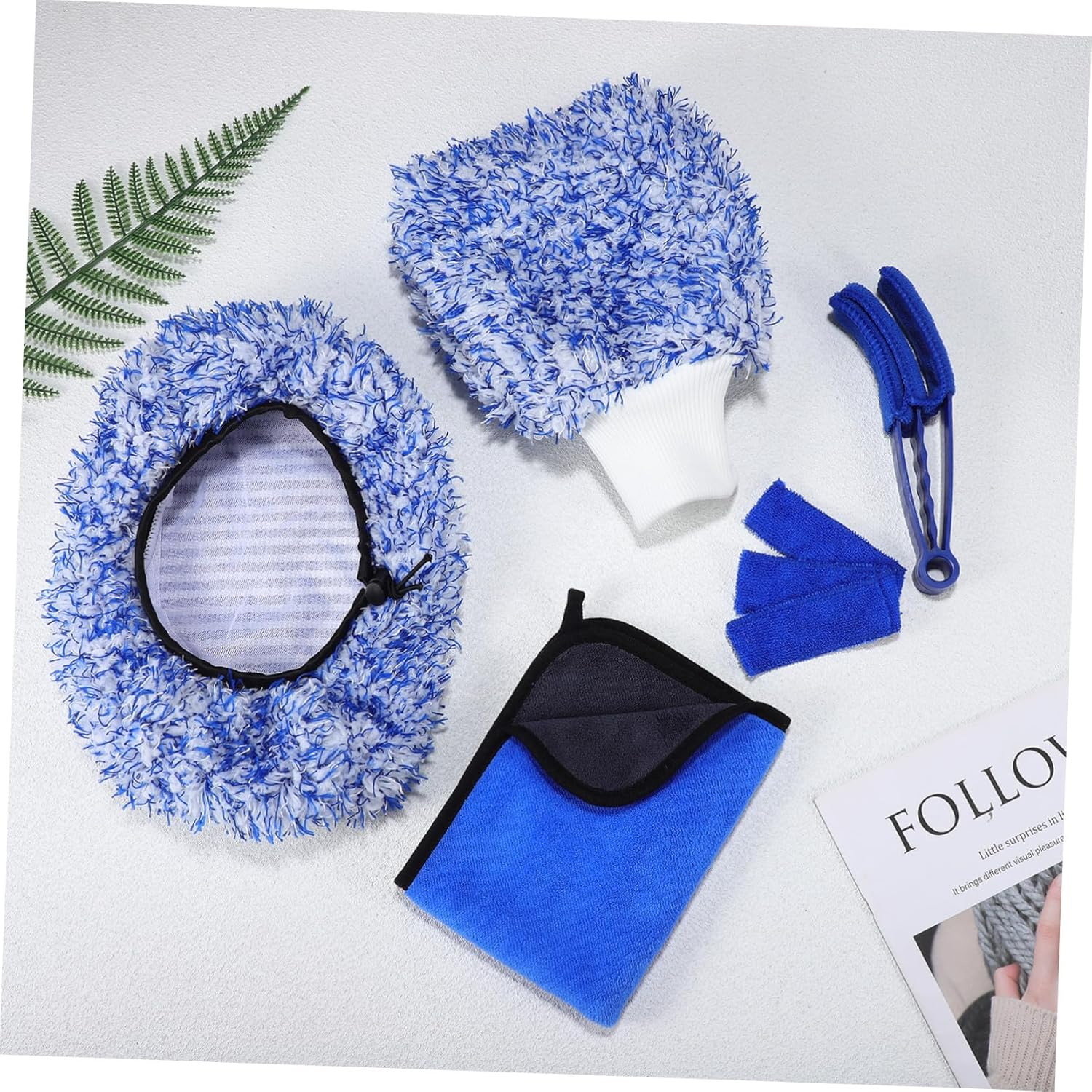 MAGICLULU Car Wash Cleaning Kit 5Pcs Set with Microfiber Mitt, Detachable Brush and Towels for Vehicle Exterior Detailing and Auto Care in Seasons image number 3