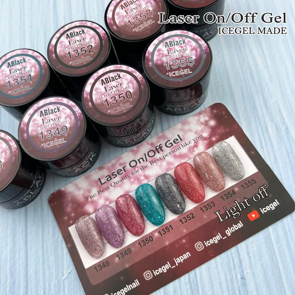 ICE GEL ABLACK Color Gel, Laser on off Gel, 1355, 0.1 Oz (3 G) image number 2