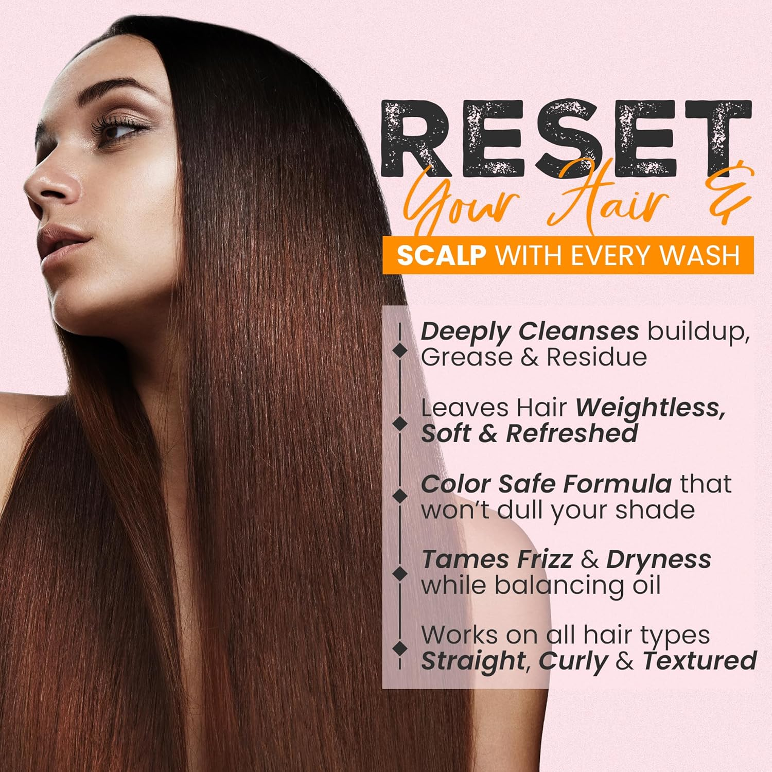 Herbishh Clarifying Deep Cleansing Shampoo (16.91 Fl Oz) Shampoo for Oily Hair & Build Up, Oil Control Cleanser for Women, Color Safe Formula for Curly & Color Treated Hair image number 2