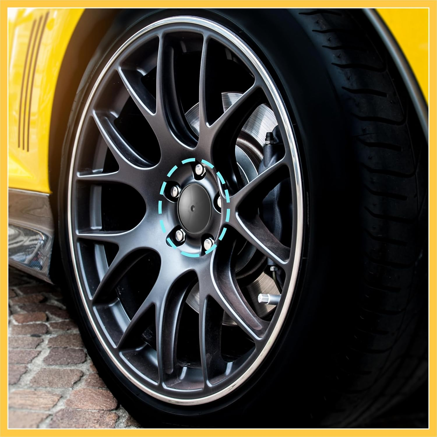 REPAIROCK 4 Pcs 68Mm Dia Black 5 Clips Automotive Wheel Center Tyre Hub Caps Cover for Car Auto Replacement Parts image number 4