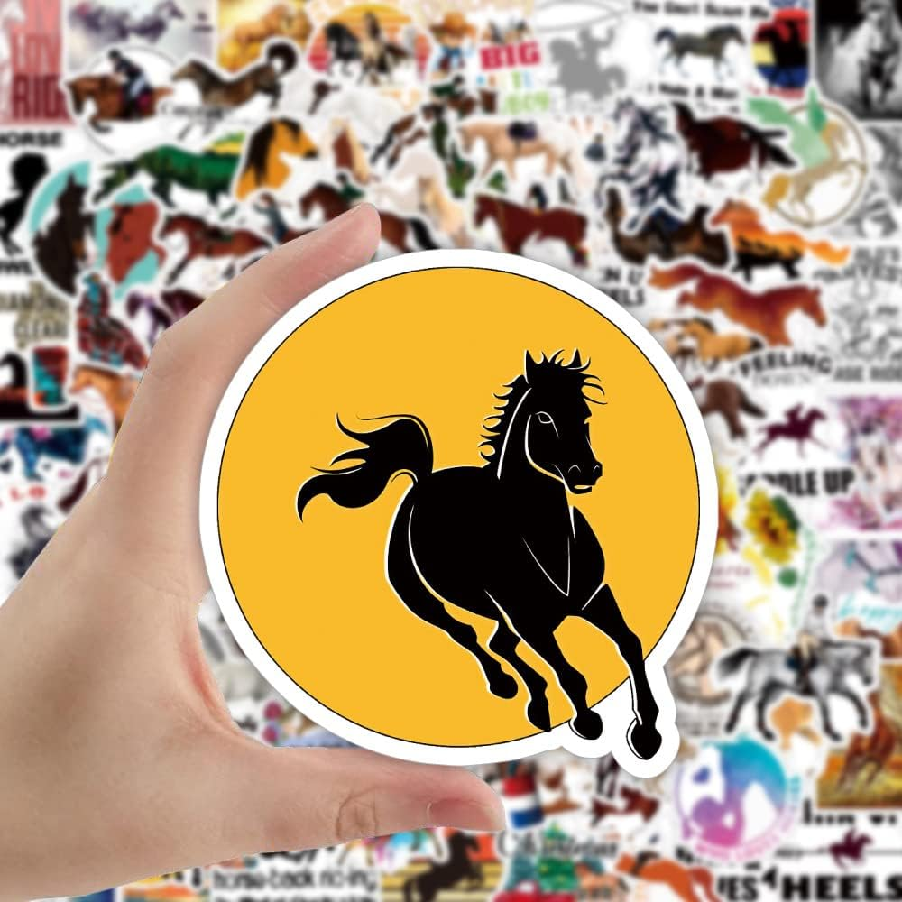 100PCS Horse Riding Stickers, Aesthetic Equestrian Vinyl Decals for Laptop, Water Bottles, Skateboard, Luggage & Guitar, Trendy Horsemanship Designs, Great for Horse Lovers & DIY Crafts image number 2