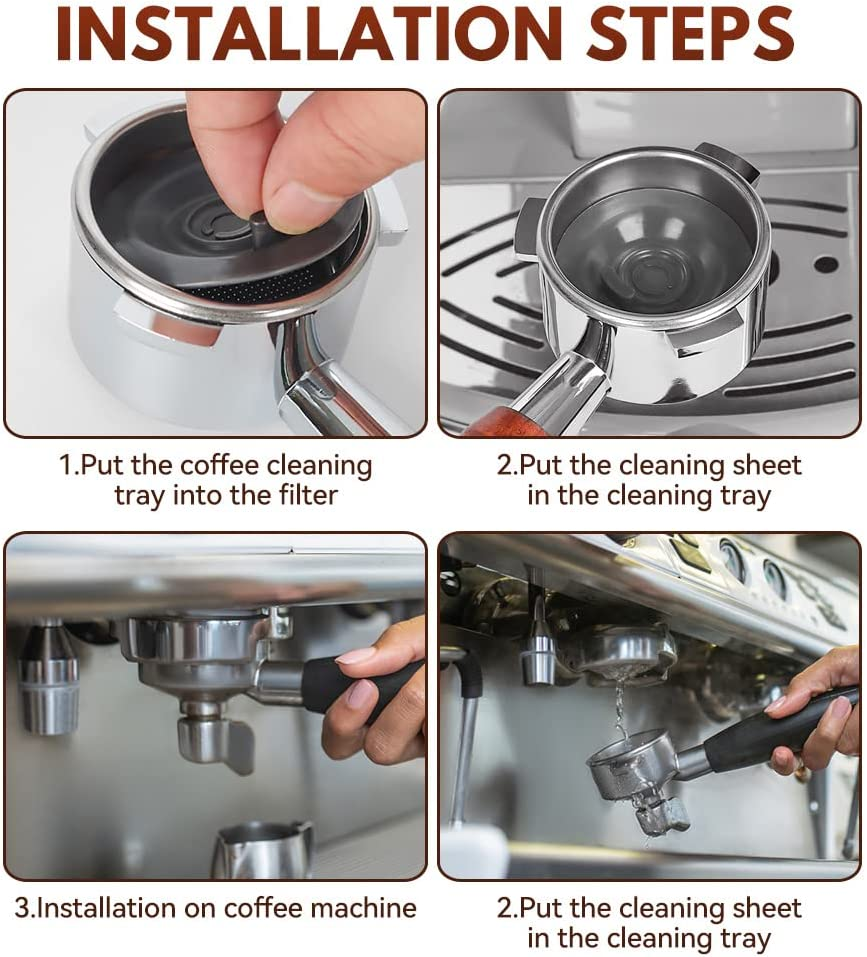 2 Pack 54 Mm Cleaning Disc Blind Filter Backflush Disk Compatible with Coffee Machine BES500 BES810 BES840 BES860 BES870 BES880 Rubber Disk image number 3