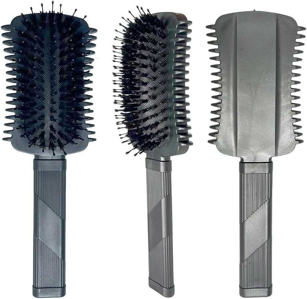 Curl Defining Brush, Curly Hair Brush, Curl Defining Boar Bristle Hair Brush for Detangling, Shaping and Defining Curls (Black)